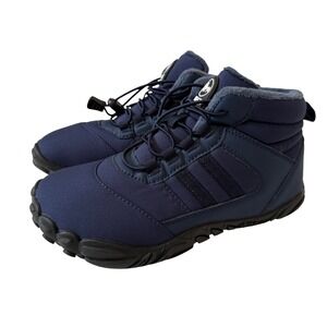 Hike Footwear Barefoot Winter Boots Navy Blue Faux Fur Lined Wide Toe Box EU 35